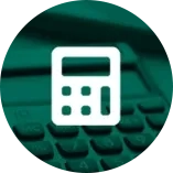 Icono de calculadora con fondo de imagen verde